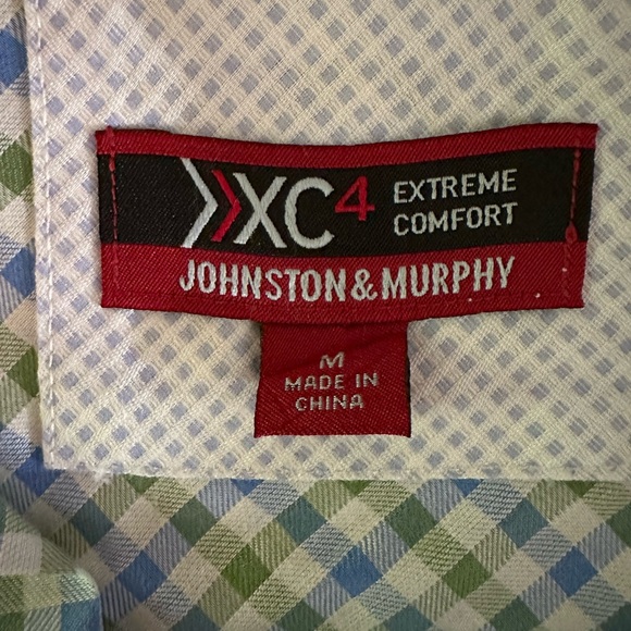 Johnston & Murphy Shirt Men's. Medium Flip cuff XC4 Extreme Comfort Check Plaid - Picture 5 of 12